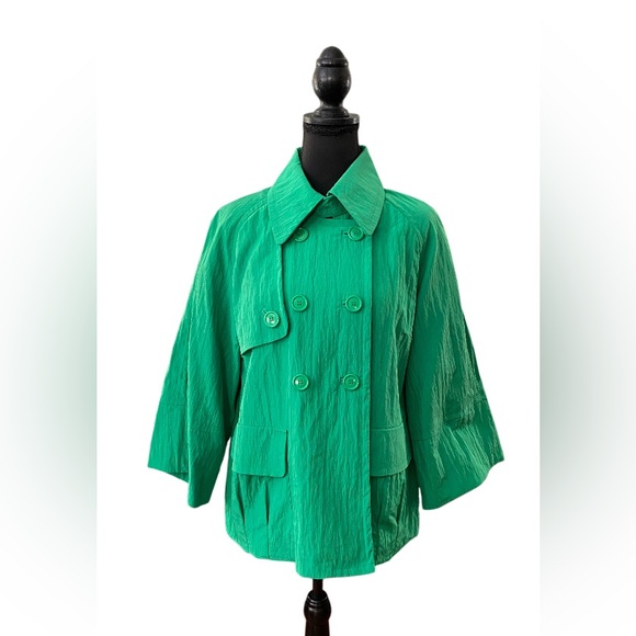 JohnPaulRichard Jackets & Blazers - JohnPaulRichard: Rain & Wind Green Pea Coat Jacket Women’s Large